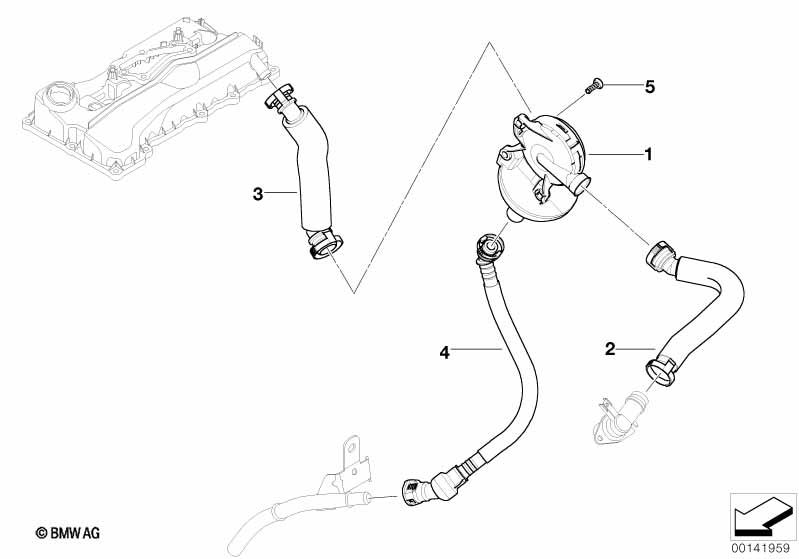 Genuine Crankcase Ventilation Oil Separator Connecting Line 11 15 7 542 633