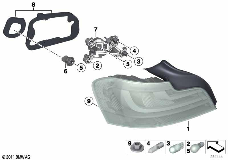Genuine Rear Taillamp Lights Right Offside Driver Side O/S 63 21 7 327 276