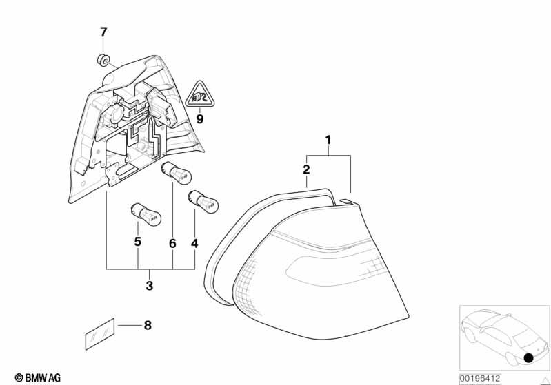 Genuine White Turn Indicator Bulb Carrier/Holder Left 63 21 6 928 381