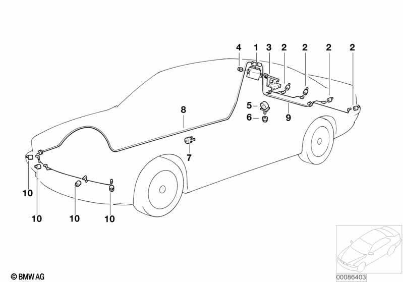 Genuine Rear PDC Parking Distance Control Sensor Ultrasonic 66 20 6 989 081