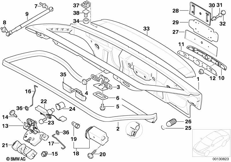 Genuine Trunk Boot Lid Lock Actuator 67 10 8 411 337
