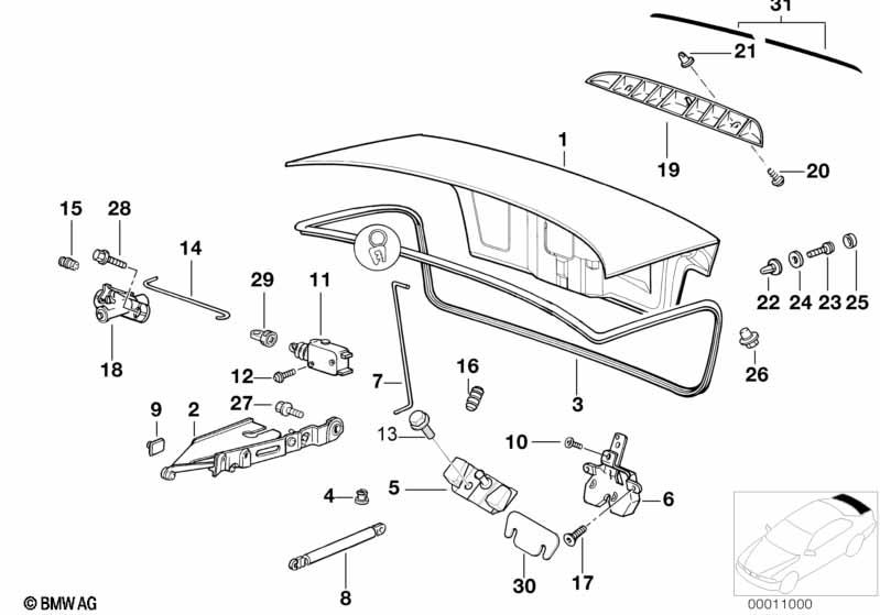 Genuine Trunk Boot Lid Lock Actuator Module 67 11 8 361 363