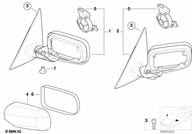 Genuine Right OS Exterior Wing Mirror Motor Actuator 67 13 6 946 313