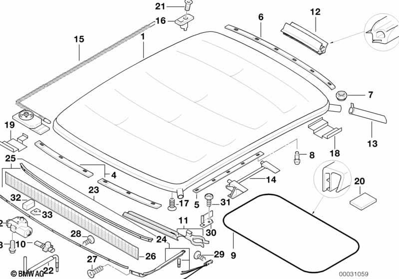 Genuine Folding Sliding Sunroof Drive Unit 67 61 2 496 368