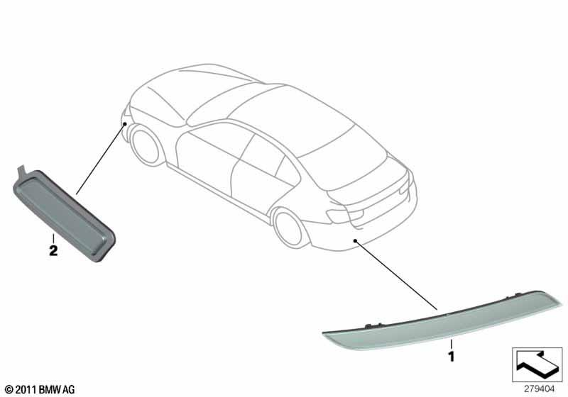 Genuine Rear Left Passenger Side NS Nearside Reflector Light 63 14 7 400 207