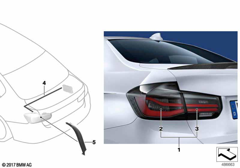 Genuine M Performance Left Side NS Tail Rear Light Side Panel 63 21 2 450 107