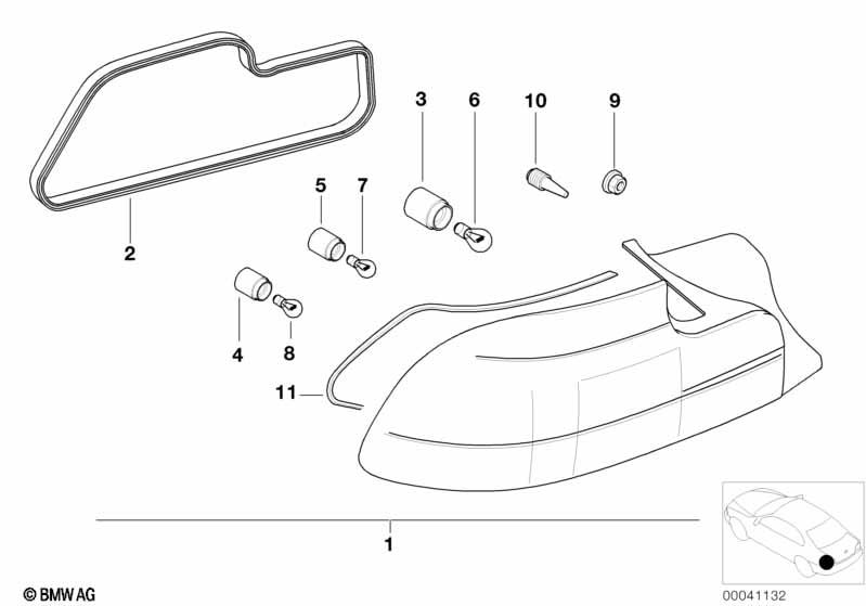 Genuine Front Yellow Bulb Socket/Holder 63 21 2 497 685