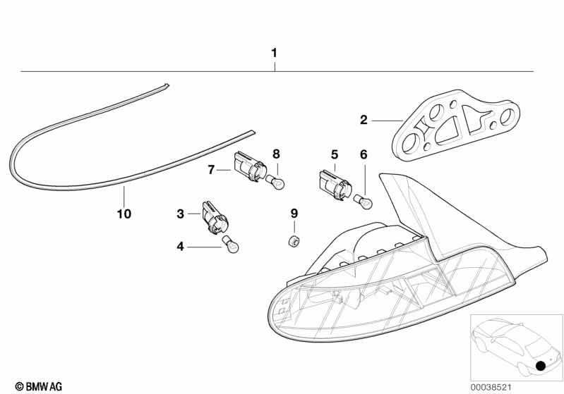 Genuine Rear Light/Lamp Bulb Socket/Holder 63 21 8 386 159