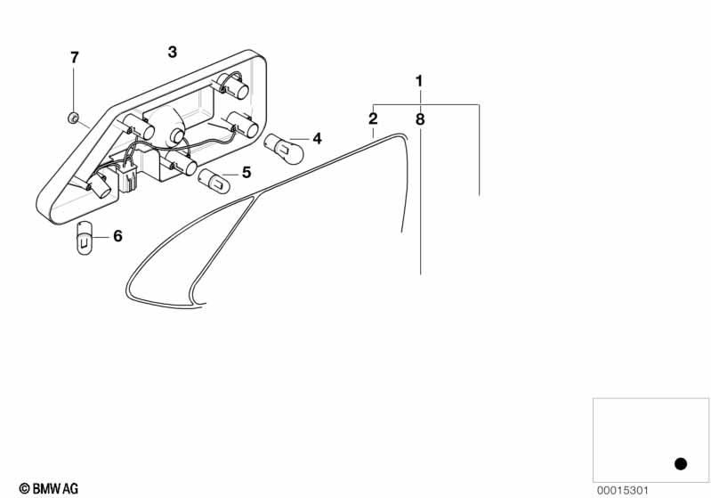 Genuine Rear Light/Lamp Bulb Socket/Holder Right 63 21 8 389 860