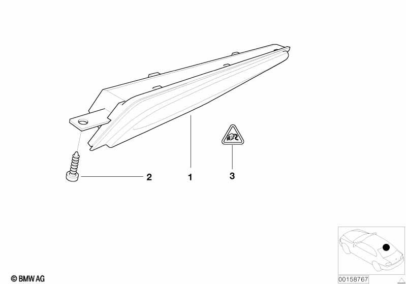 Genuine White Third Stop Break Light/Lamp 63 25 6 917 540