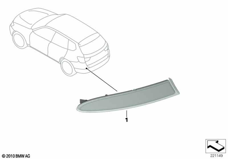 Genuine Left Passenger Side NS Reflector 63 25 7 352 209