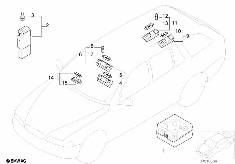 Genuine Rear Interior Reading Light/Lamp Left 63 31 8 366 435