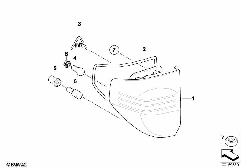 Genuine Rear Tail Light LED Right Side Panel 63 21 7 162 210