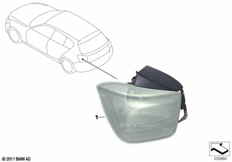 Genuine Right Driver Side OS Tail Light 63 21 7 241 544