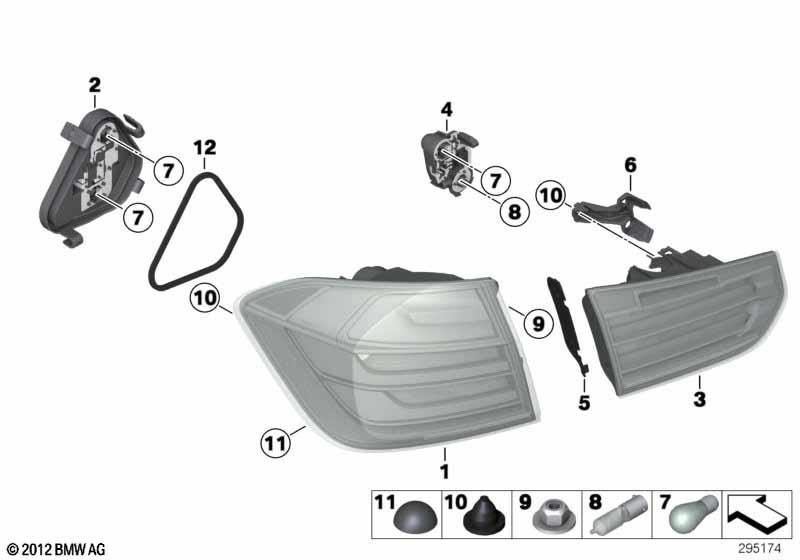 Genuine Rear Light Lamp Bulb Holder Stop Socket Left N/S Side 63 21 7 313 043