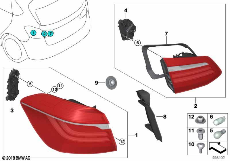 Genuine Rear Light Tail Lamp Right O/S Driver Passenger Side 63 21 7 461 608