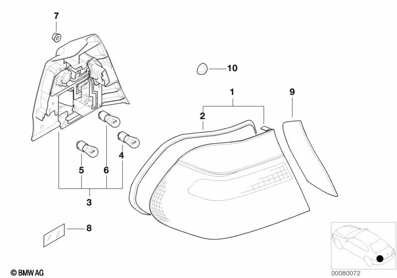 Genuine Right Driver Side OS Side Panel Light Bulb Socket 63 21 8 364 730