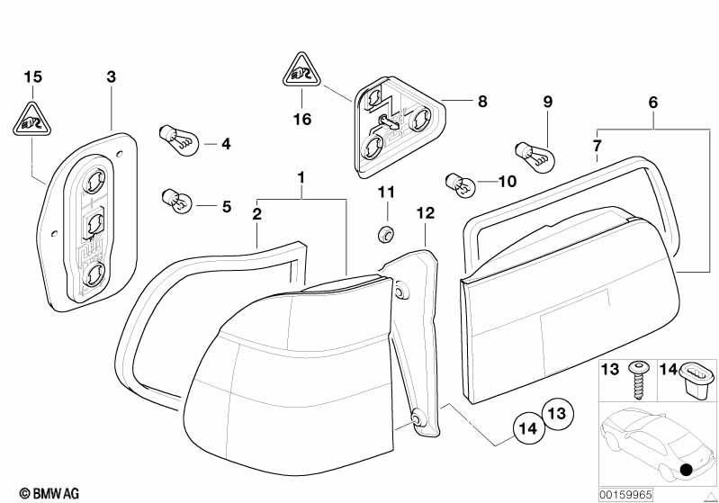 Genuine Rear Light/Lamp Bulb Socket/Holder Left 63 21 8 371 325