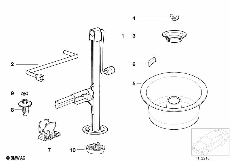 Genuine Lifting Jack Wing Nut M8 71 10 6 781 144