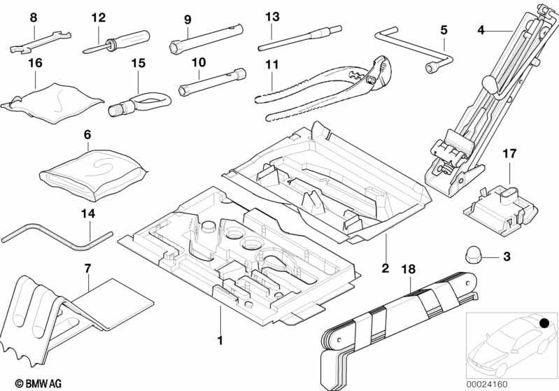 Genuine Car Tools Support Boot Trunk Storage Box 71 11 1 096 022