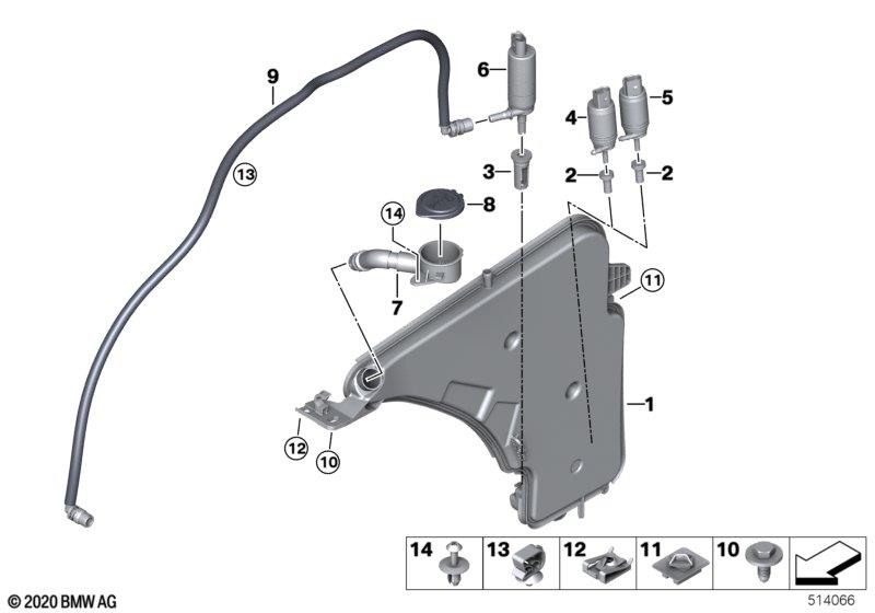 Genuine Wash Pump Headlamp Cleaning Device 67 63 7 217 792