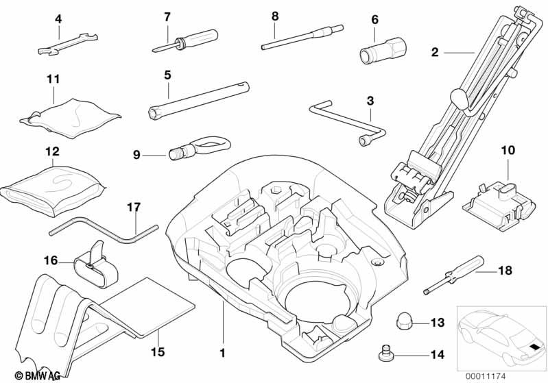 Genuine Car Tools Support Boot Trunk Storage Box 71 11 1 093 840