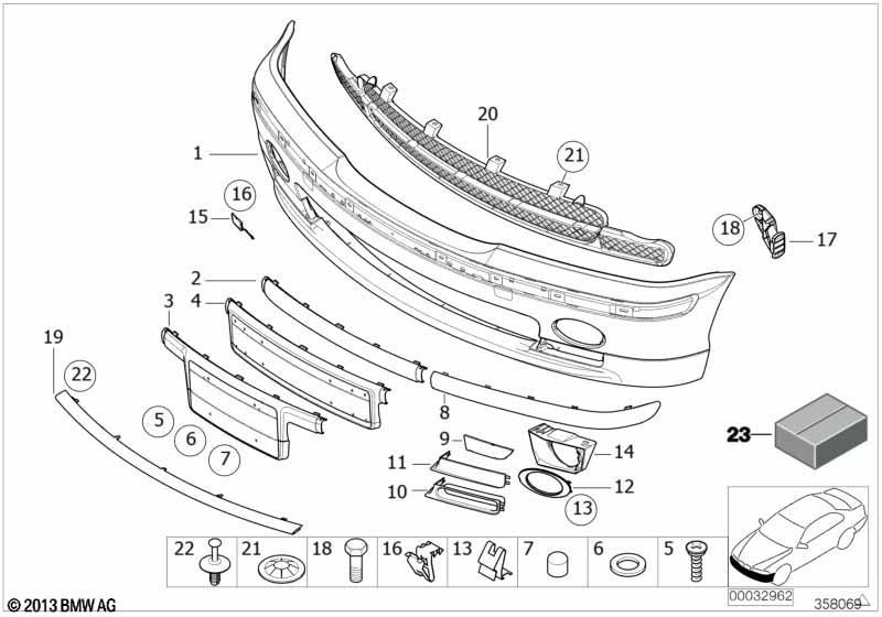 Genuine Front Right Bumper Protective Rubber Strip 51 11 8 195 290