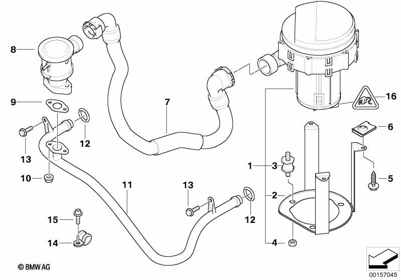 Genuine Emission Control Air Pump Valve 11 72 1 707 619