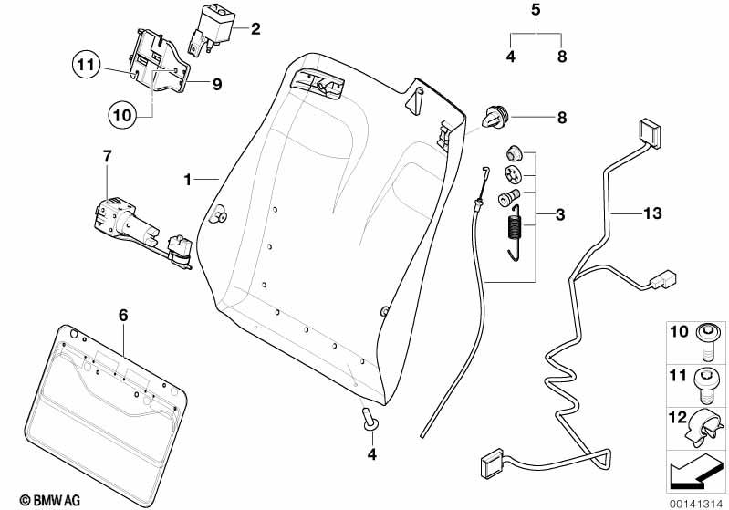 Genuine Rear Panel Backrest Fittings Set 52 10 7 035 967
