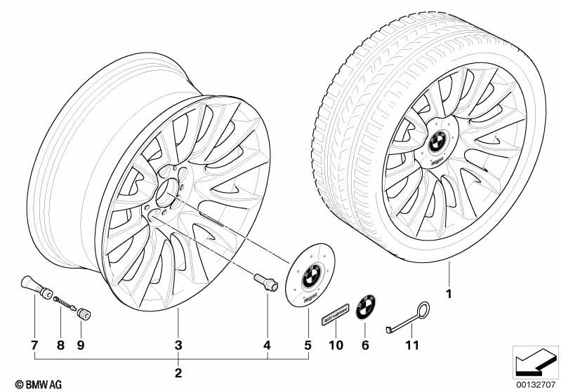 Genuine Light Alloy Wheel Rim 8Jx18 ET:47 36 11 7 897 252