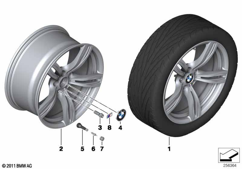 Genuine Light Alloy Disc Wheel Rim Matt Black 9Jx20 ET:32 36 11 2 284 599