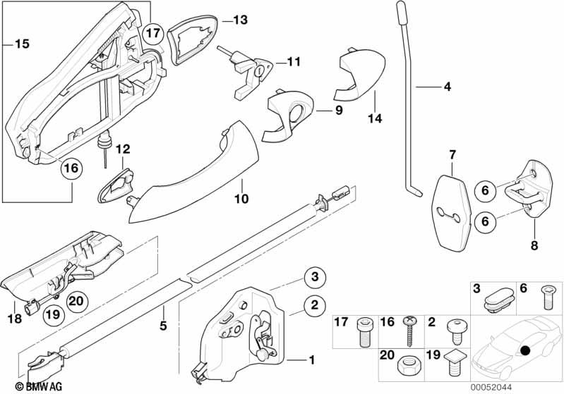 Genuine Left Passenger Side NS Door Handle Bracket Prime Coated 51 21 8 257 737