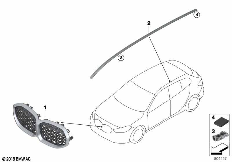 Genuine Front Grill Grille MPA Shadowline 51 13 5 A39 370