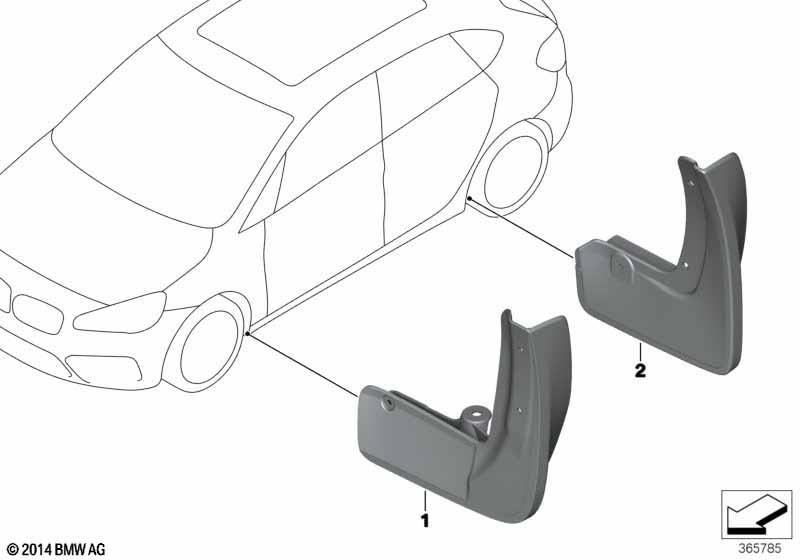 Genuine Rear Mud Flaps Spash Guards Set 82 16 2 407 465