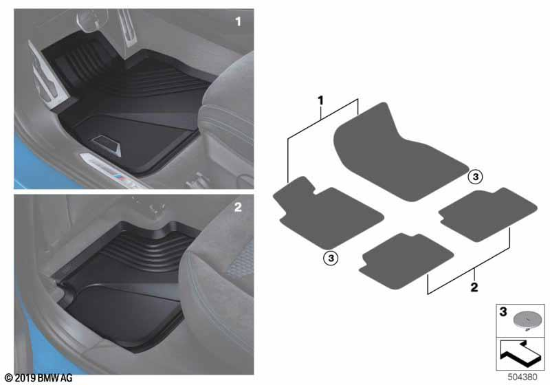Genuine All Weather Front Car Floor Mats Rubber Protector RHD 51 47 2 469 122