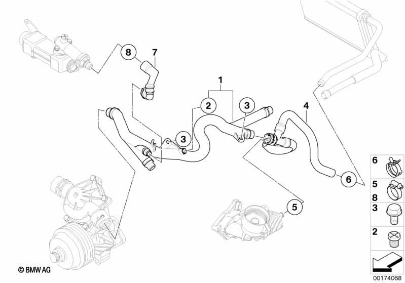 Genuine Heater Return Hose Connection Pipe Cooling System 11 53 7 802 632