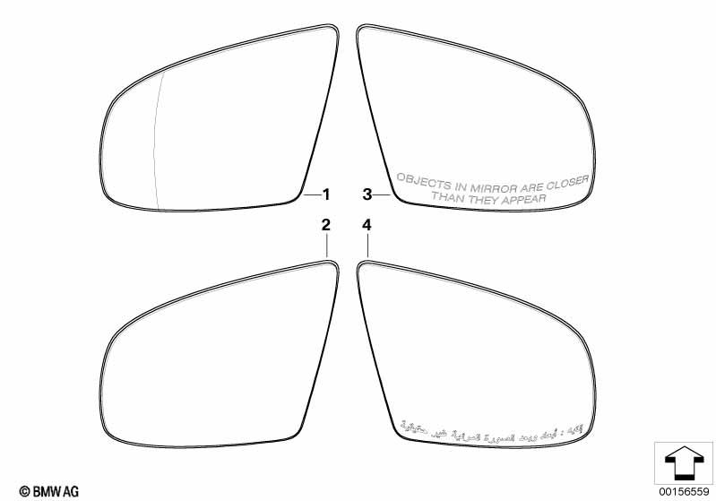 Genuine Right Driver Side OS Door Wing Mirror Glass Wide Angle 51 16 7 298 158