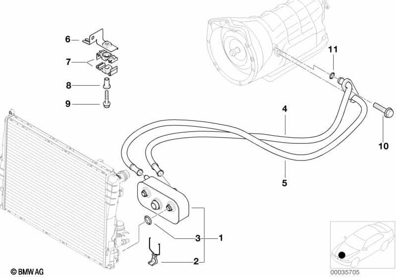 Genuine Automatic Gearbox Oil Cooling Inlet Pipe A5S 360R 17 22 7 785 131