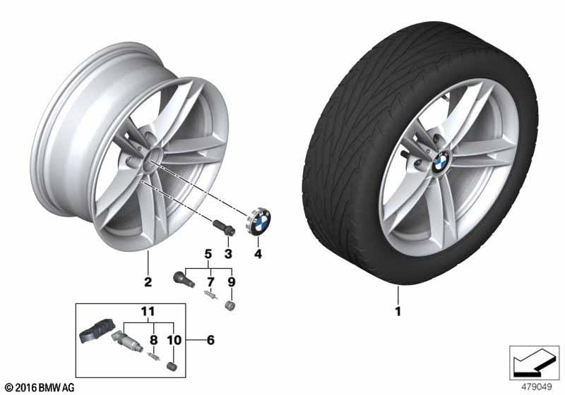 Genuine Light Alloy Disc Wheel Rim Reflex Silver 8Jx18 ET:34 36 11 6 877 135