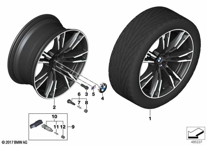 Genuine Light Alloy Disc Wheel Rim Jet Black 9.5Jx20 ET:28 36 11 8 073 977