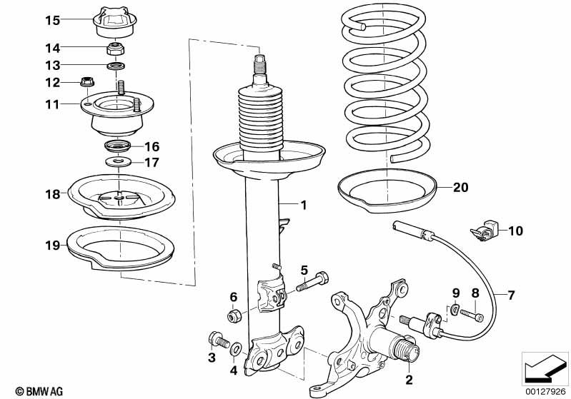 Genuine Suspension Spring Strut/Shock Absorber Front Right 31 31 2 227 486
