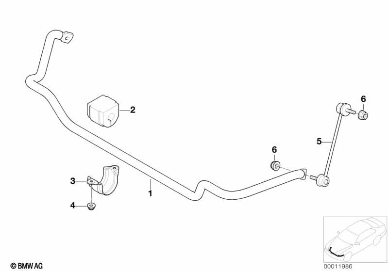 Genuine Front Stabilizer Anti-Roll Bar Support Bracket 31 35 6 754 336