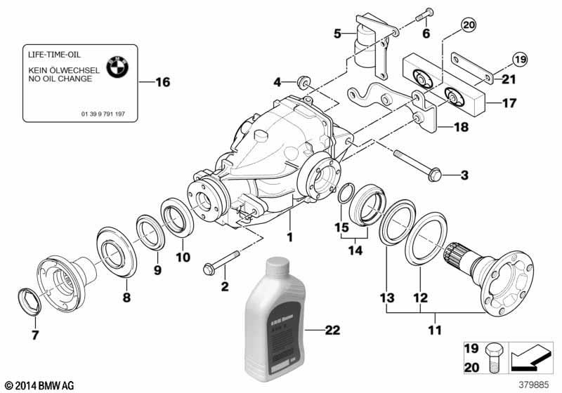 Genuine Axle Carrier/Differential Vibration Absorber+Bracket 33 11 7 506 250
