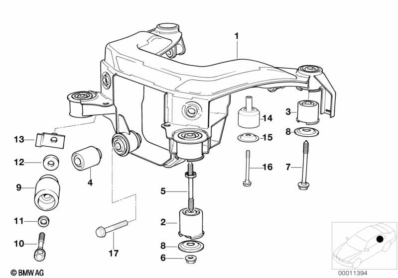 Genuine Rear Axle Carrier Vibration Absorber 33 31 6 770 851