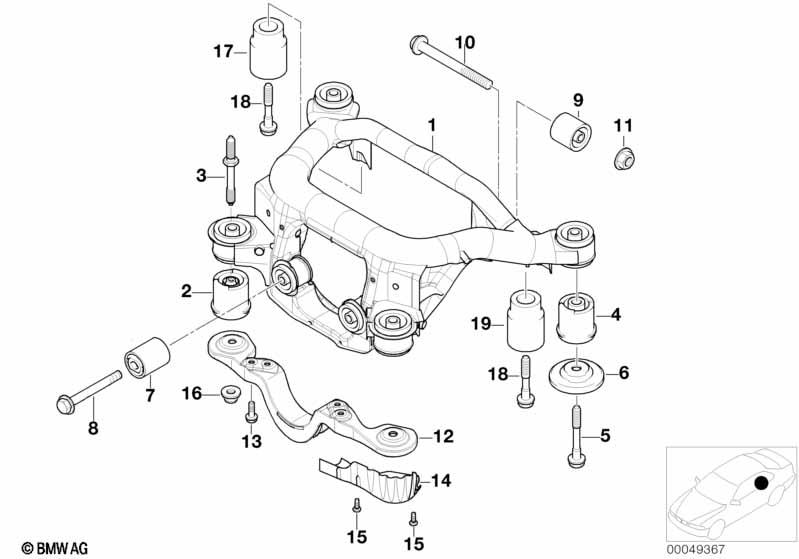 Genuine Rear Axle Carrier Subframe Vibration Absorber 33 32 6 764 133