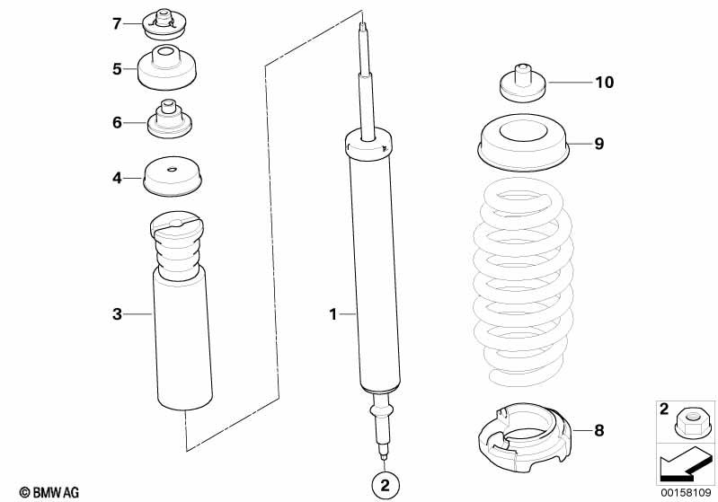 Genuine Lower Spring Strut Pad 33 53 6 764 420