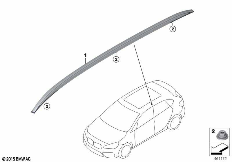 Genuine Left Roof Rails Silver Burnished 51 13 7 322 399