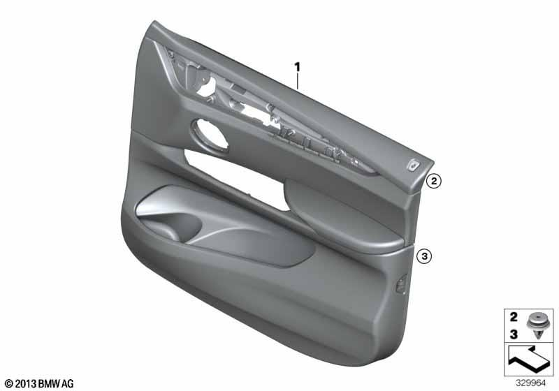 Genuine Front Left Passenger Side Door Trim Panel Leather Black 51 41 7 484 723