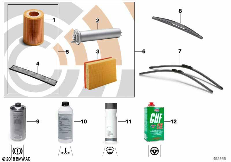 Genuine Oil Filter+Cabin Pollen Microfilter Service Kit 88 00 2 157 527