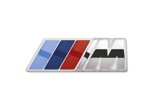 Genuine M Logo Emblem Coloured Strips Pin Spring Lock Silver 80 28 2 410 915